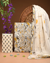 PREMIUM GOTA PATTI COTTON SUIT SET WITH CHIFFON DUPATTA(BSCOTGC54)