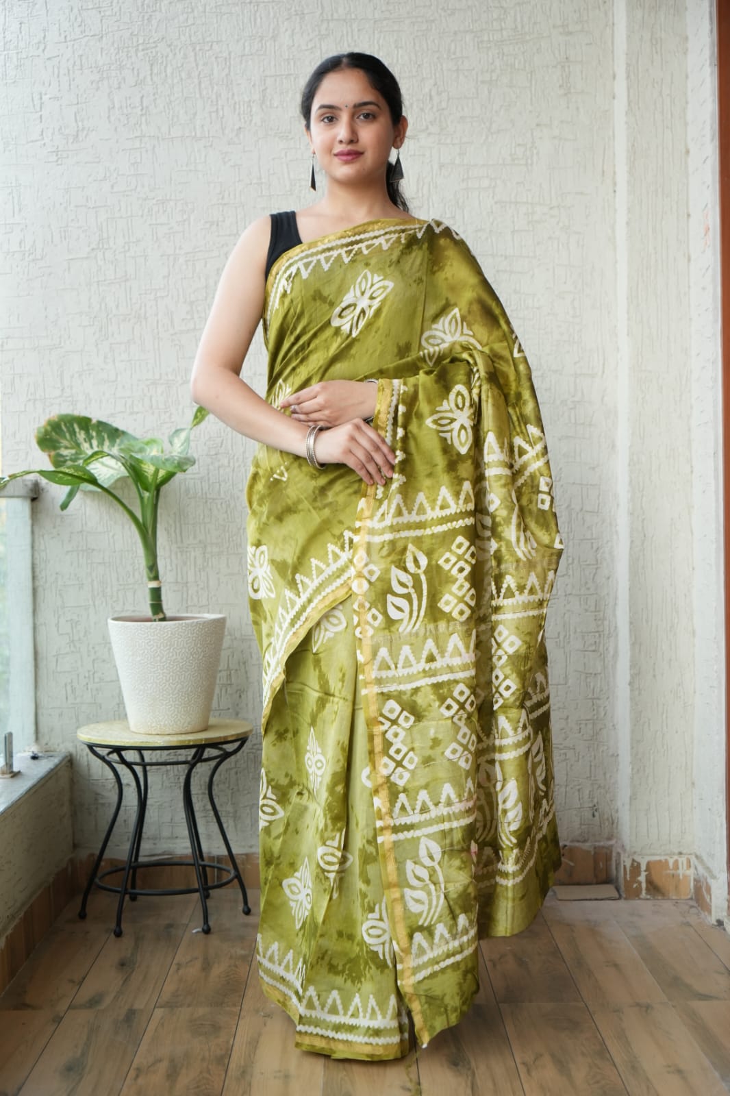 New Designer Hand Block Print Chanderi Silk Saree(BFCS59)