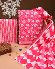 Exclusive Hand Block Cotton Suit With Cotton Dupatta