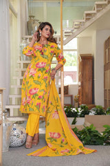 *New lounch *

*White Love.......*

*This A-line pant set is perfect for the summer season with its vibrant floral print and confident  , the included matching dupatta completes the look and adds an extra touch of style.*