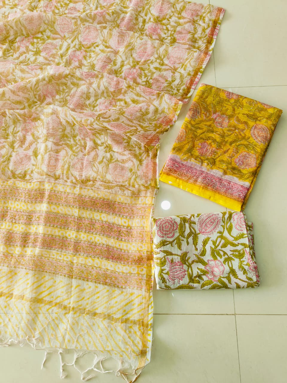Premium Sanganeri Printed kota Suit With Kota Doria Duppta