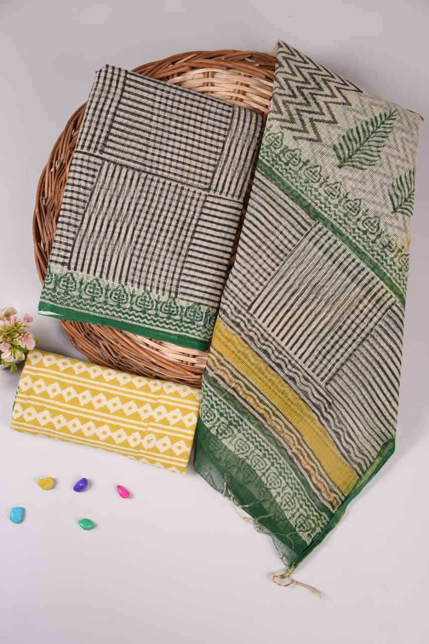 Premium Sanganeri Printed kota Suit With Kota Doria Duppta(BFFKO15)