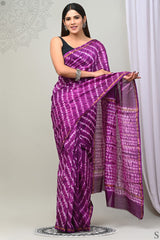 New Designer Hand Block Print Chanderi Silk Saree...