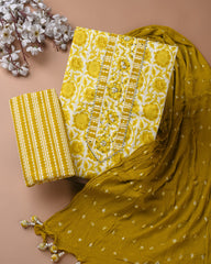 PREMIUM GOTA PATTI COTTON SUIT SET WITH CHIFFON DUPATTA(BSCOTGC15)