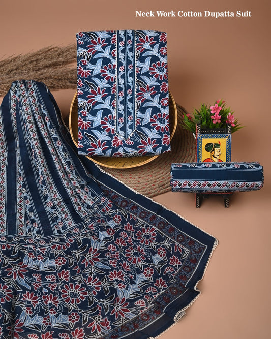 PREMIUM GOTA PATTI COTTON SUIT SET WITH COTTON DUPATTA(BFCOTGP20)