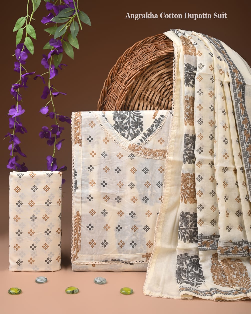 PREMIUM GOTA PATTI COTTON SUIT SET WITH COTTON DUPATTA(BFCOTGH93)