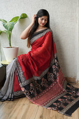 New Designer Hand Block Print Chanderi Silk Saree(BFCS01)