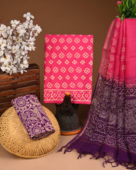 Premium Sanganeri Printed Cotton Suit With Kota Doria Dupatta