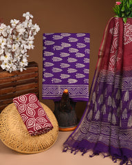 Premium Sanganeri Printed Cotton Suit With Kota Doria Dupatta