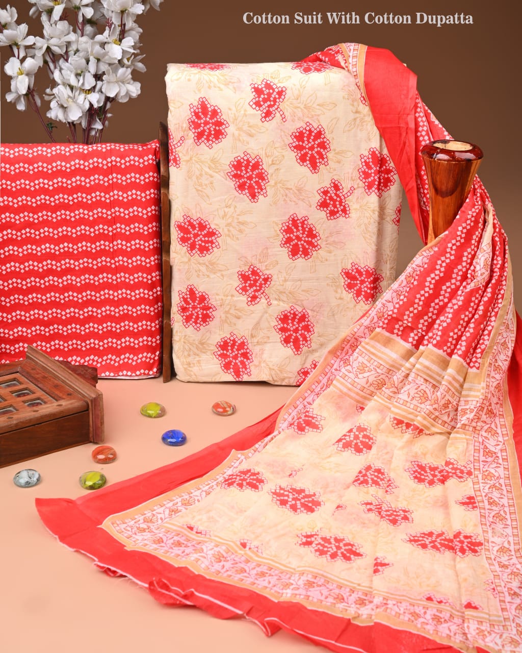 Exclusive Hand Block Cotton Suit With Cotton Dupatta