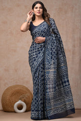 New Designer Hand Block Print Chanderi Silk Saree(BFCS21)