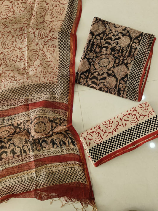 Premium Sanganeri Printed kota Suit With Kota Doria Duppta