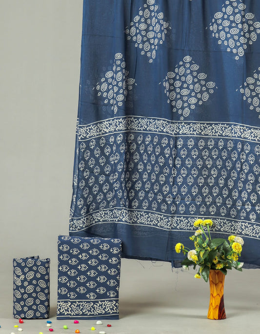 Exclusive Hand Block Cotton Suit With Cotton Dupatta (BFCOT85)