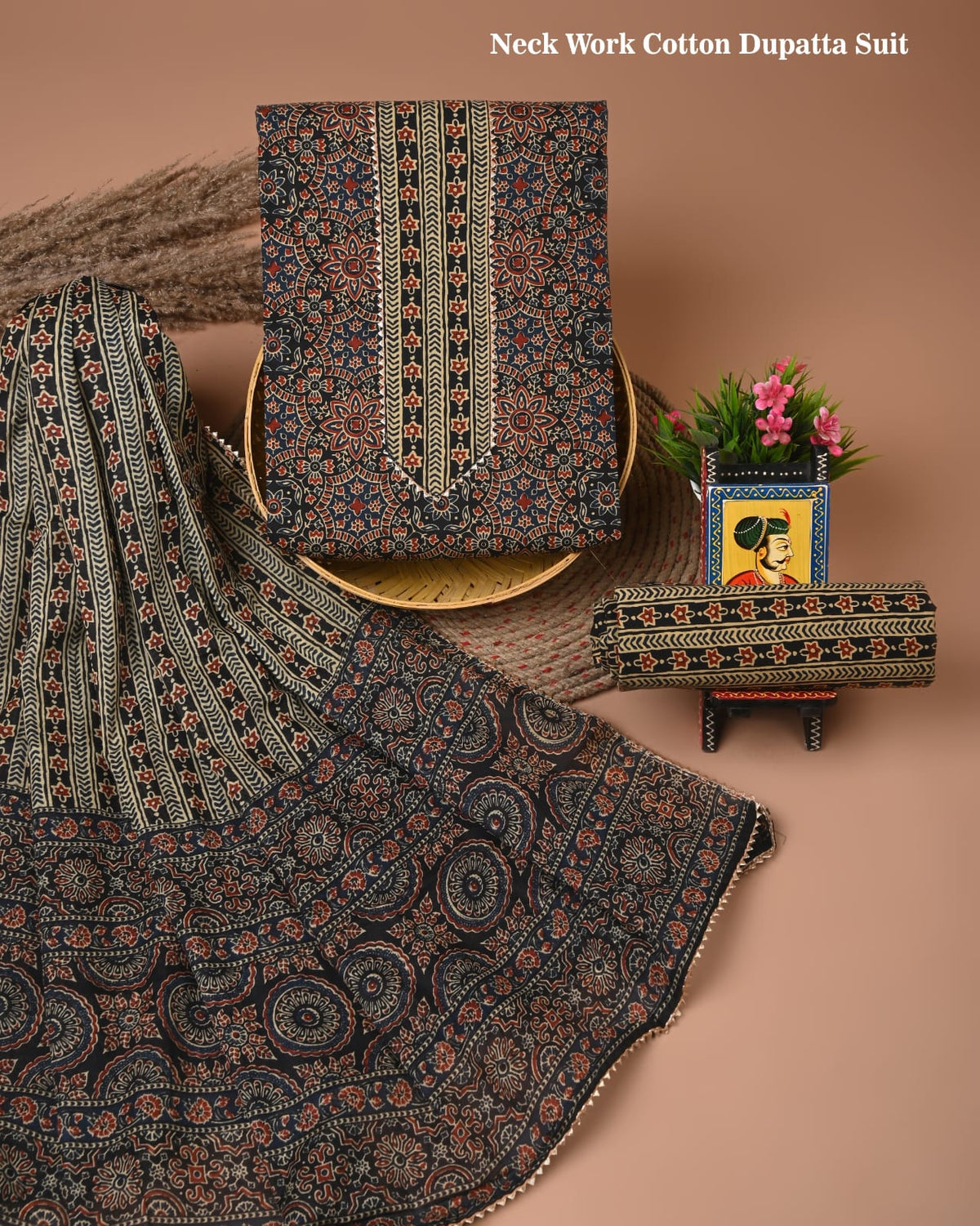 PREMIUM GOTA PATTI COTTON SUIT SET WITH COTTON DUPATTA(BFCOTGH124)