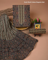 PREMIUM GOTA PATTI COTTON SUIT SET WITH COTTON DUPATTA(BFCOTGH124)