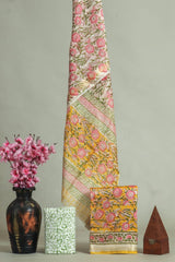 Premium Hand Block Printed Maheshwari Silk Suit(BFMAH21)