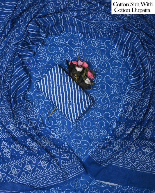 Exclusive Hand Block Cotton Suit With Cotton Dupatta