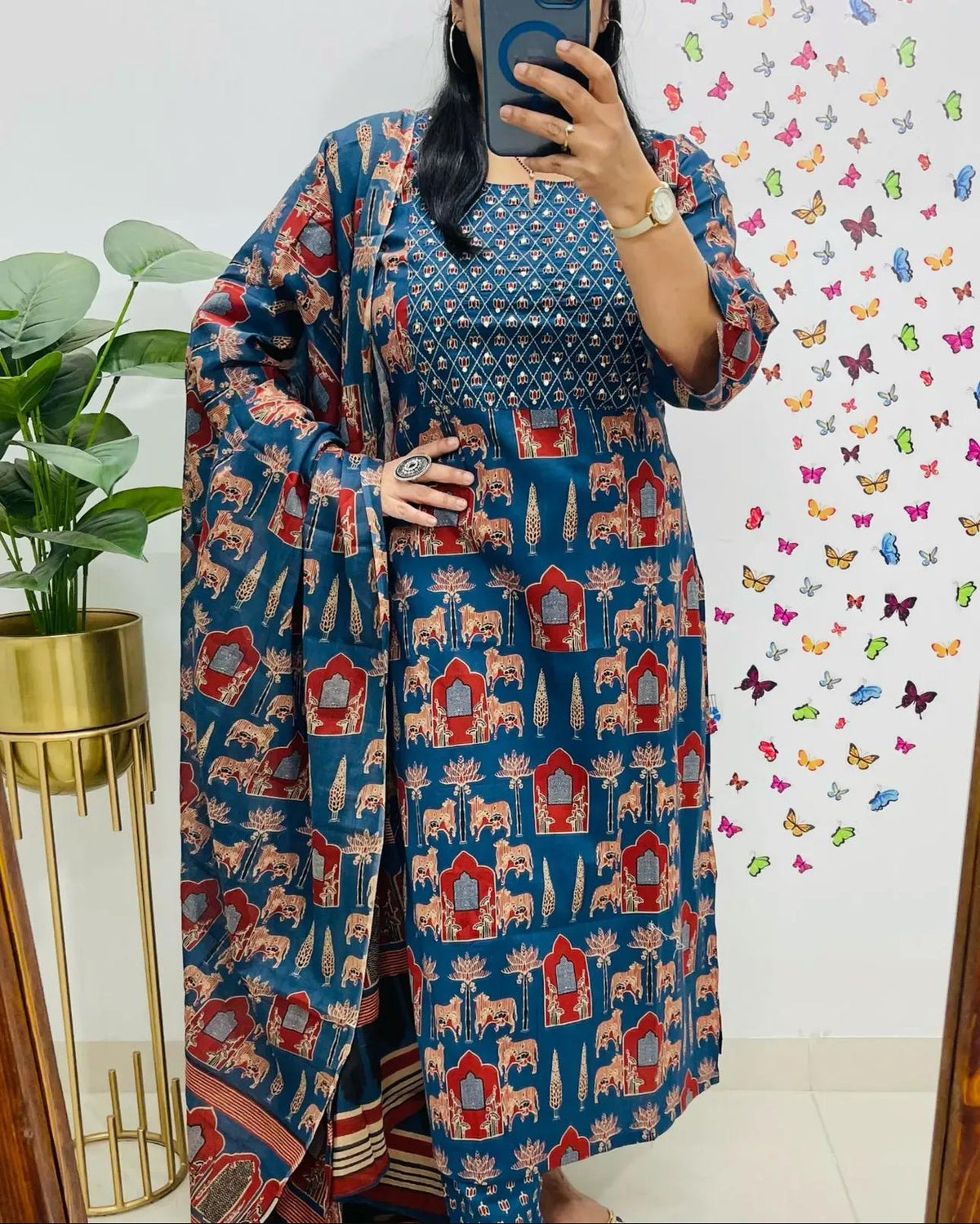 *New Launch*

*Mark a change in your wardrobe by wearing our exclusive range of Premium Rayon 3pcs Kurti set With Beautiful katha and hand work on kurti neck and traditional print malmal Fabric Dupatta*
