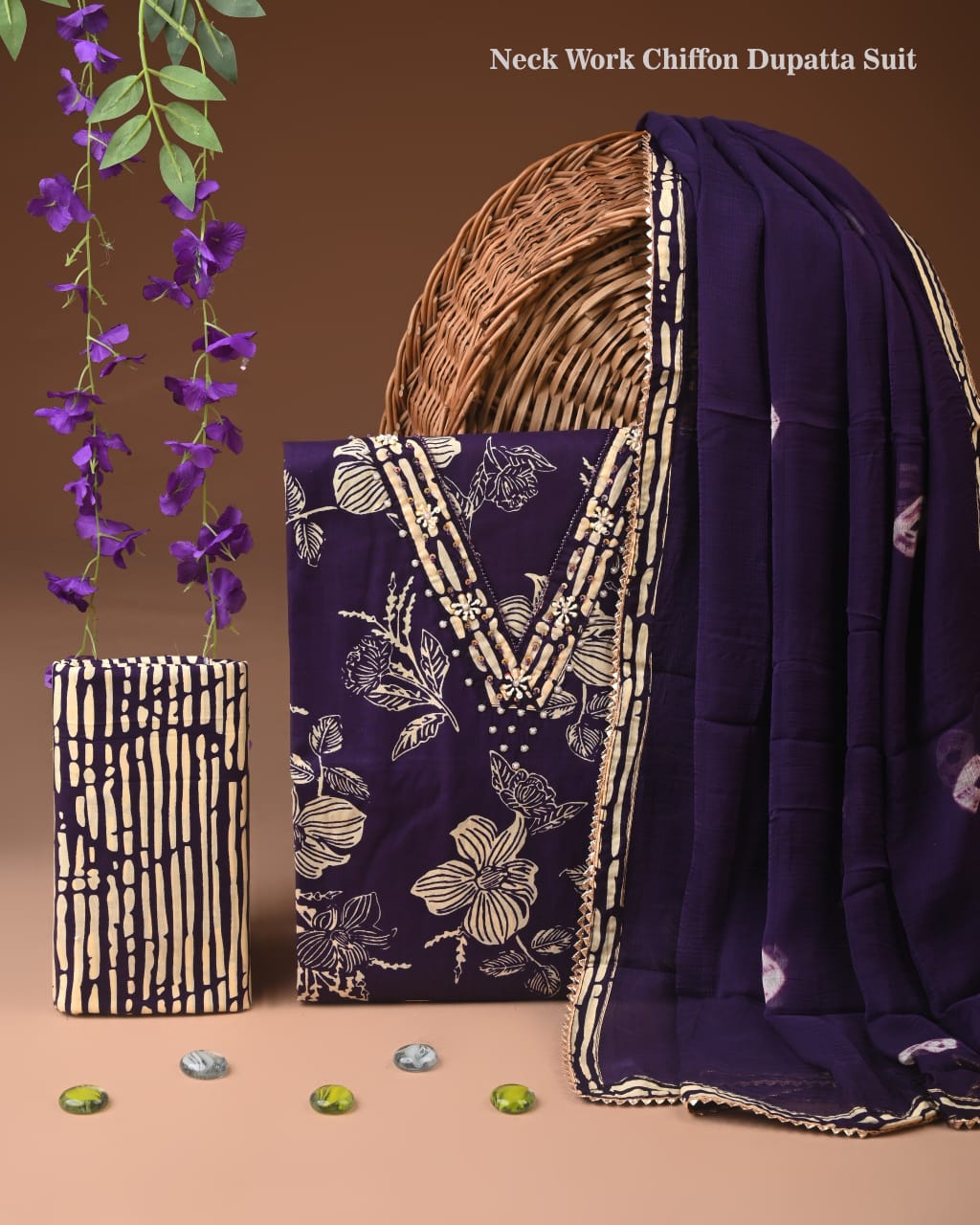 PREMIUM GOTA PATTI COTTON SUIT SET WITH CHIFFON DUPATTA(BSCOTGC04)
