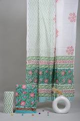 Exclusive Hand Block Cotton Suit With Cotton Dupatta