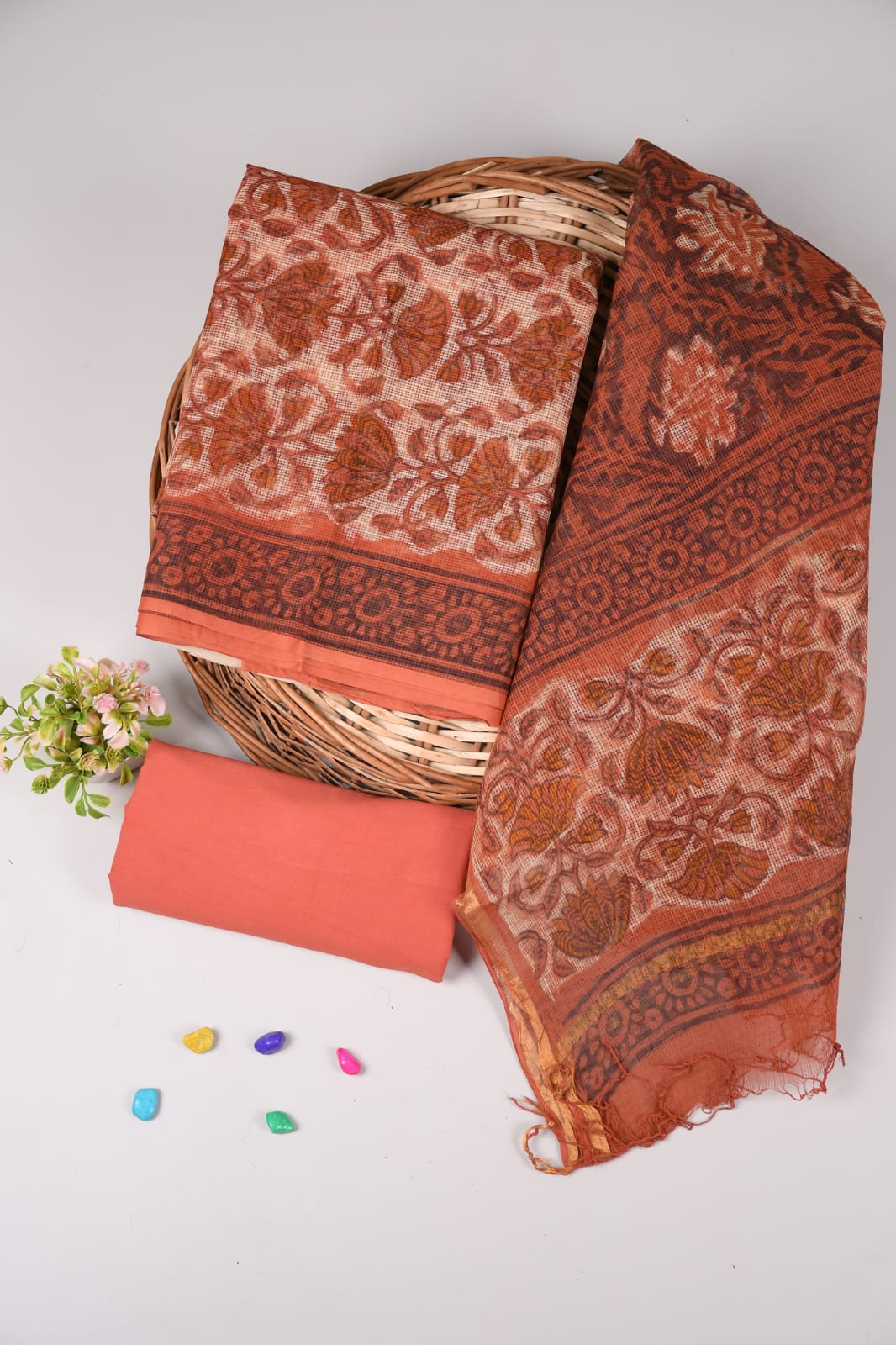 Premium Sanganeri Printed kota Suit With Kota Doria Duppta(BFFKO106)