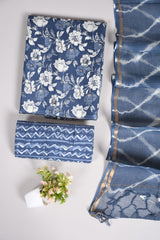 Premium Sanganeri Printed Cotton Suit With Kota Doria Duppta(BFCOTKD31)