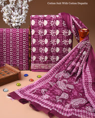 Exclusive Hand Block Cotton Suit With Cotton Dupatta