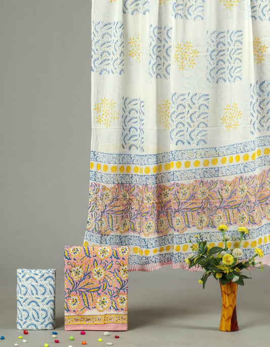 Exclusive Hand Block Cotton Suit With Cotton Dupatta(BFCOT34)