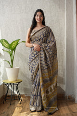 New Designer Hand Block Print Chanderi Silk Saree(BFCS26)