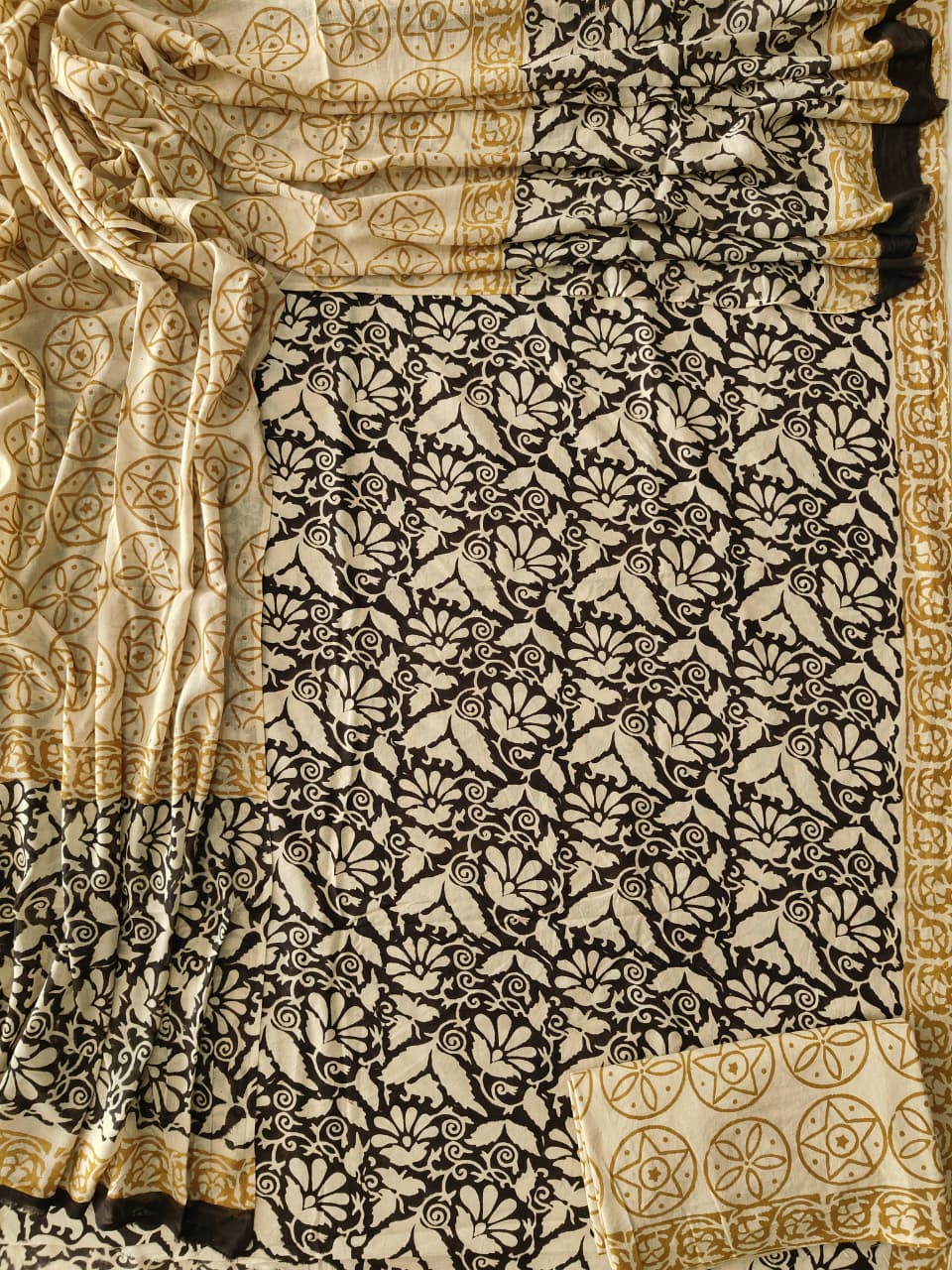 Exclusive Hand Block Cotton Suit With Cotton Dupatta(BFCOT107)