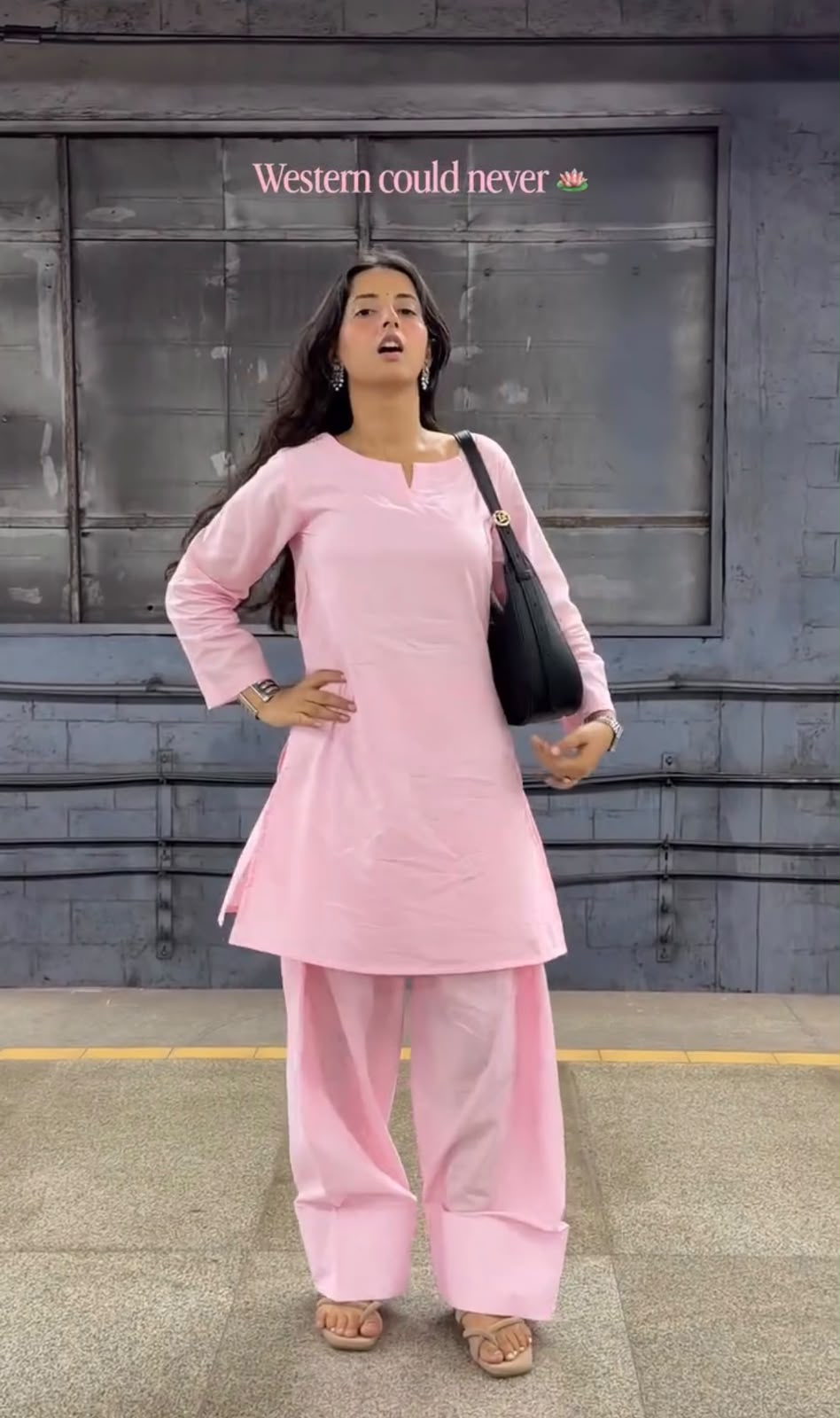 Baby Pink Pure Cotton Farshi Salwar Suit Set