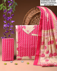 PREMIUM GOTA PATTI COTTON SUIT SET WITH COTTON DUPATTA(BFCOTGH114)