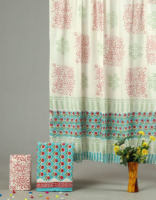 Exclusive Hand Block Cotton Suit With Cotton Dupatta(BFCOT75)
