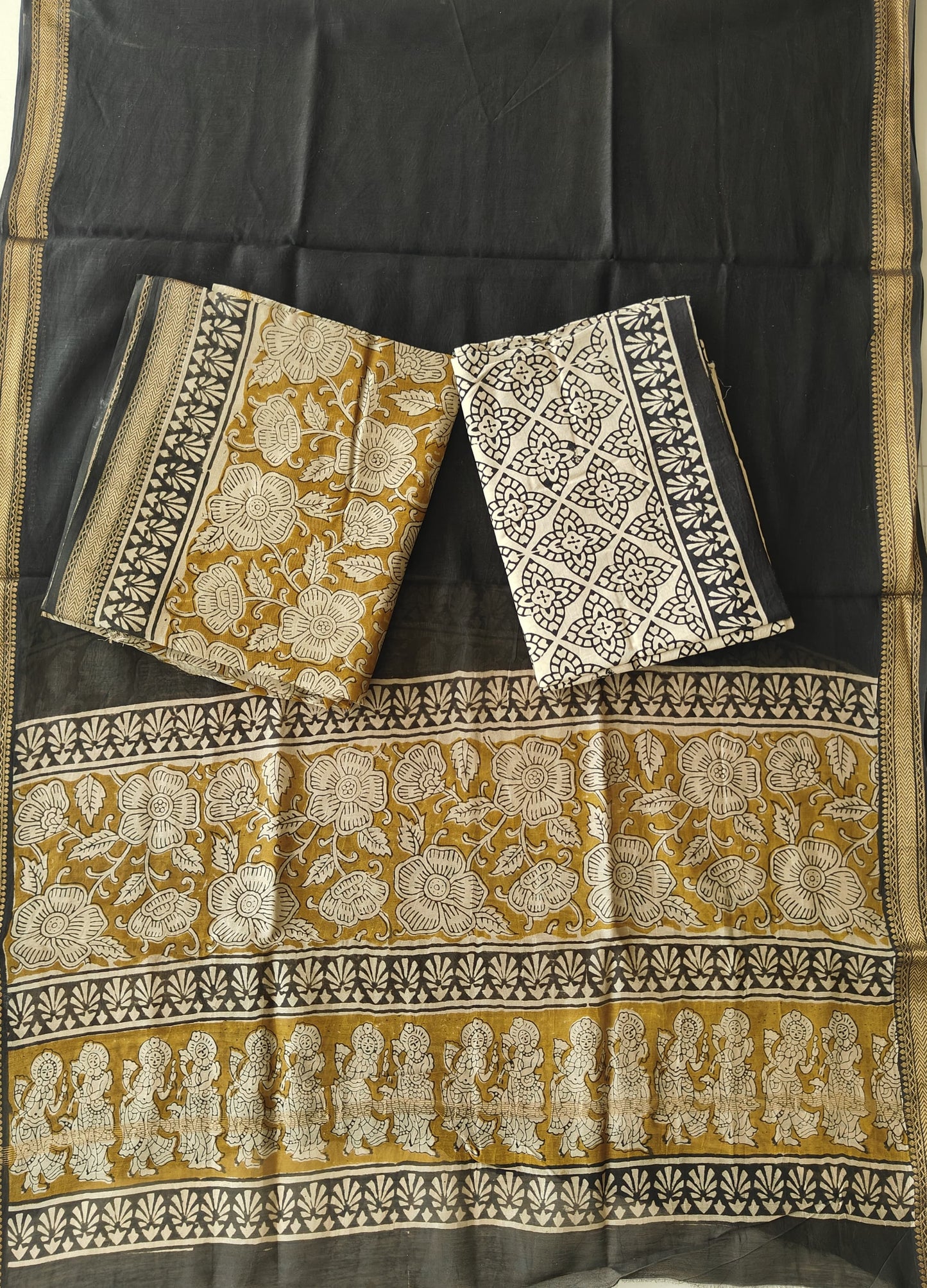 Premium Hand Block Printed Maheshwari Silk Suit(BFMAH66)