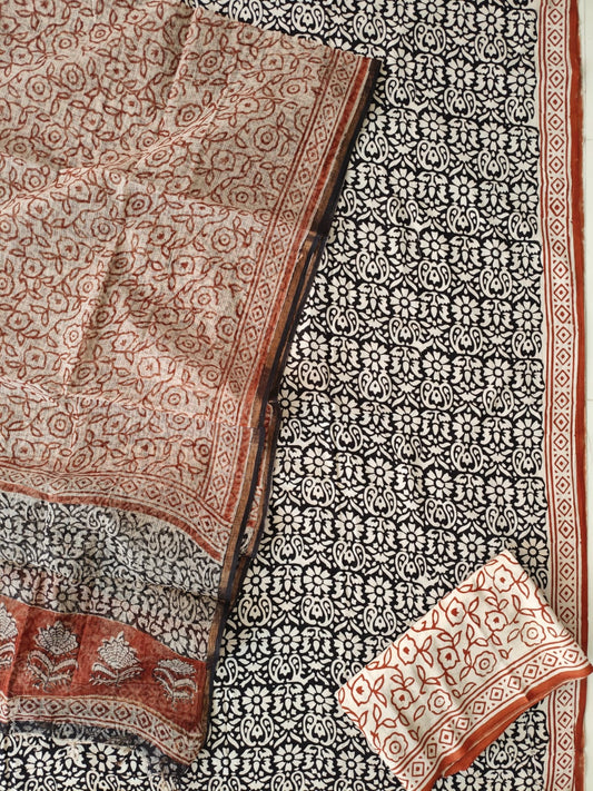 Premium Sanganeri Printed Cotton Suit With Kota Doria Duppta(BFCOTKD23)