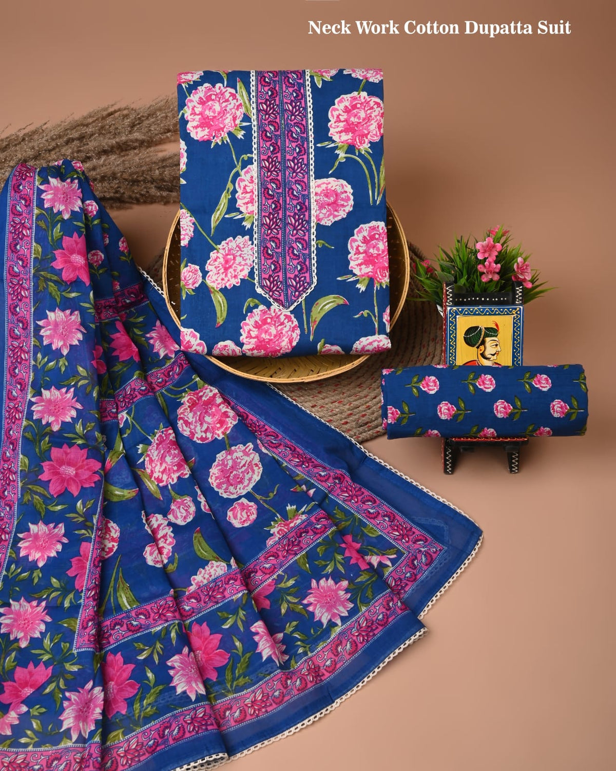 PREMIUM GOTA PATTI COTTON SUIT SET WITH COTTON DUPATTA(BFCOTGH91)
