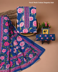 PREMIUM GOTA PATTI COTTON SUIT SET WITH COTTON DUPATTA(BFCOTGH91)