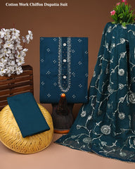 PREMIUM GOTA PATTI COTTON SUIT SET WITH CHIFFON DUPATTA(BSCOTGC49)