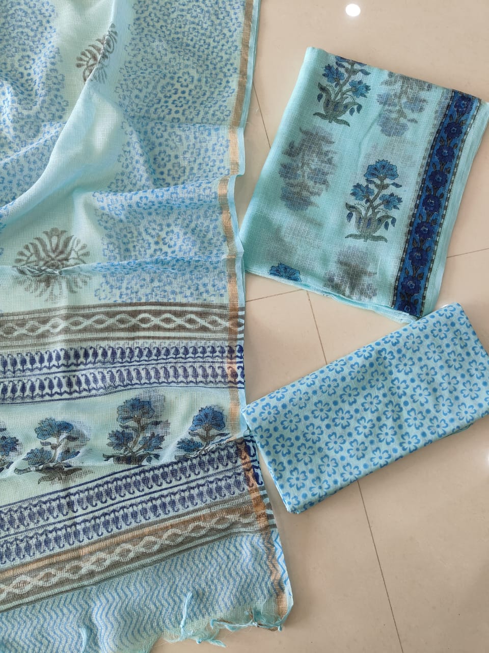 Premium Sanganeri Printed kota Suit With Kota Doria Duppta