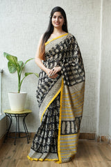 New Designer Hand Block Print Chanderi Silk Saree(BFCS45)