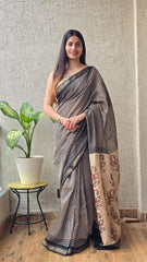 New Designer Hand Block Print Maheshwari Silk Saree (BFMSARE12)