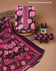 PREMIUM GOTA PATTI COTTON SUIT SET WITH COTTON DUPATTA(BFCOTGH119)