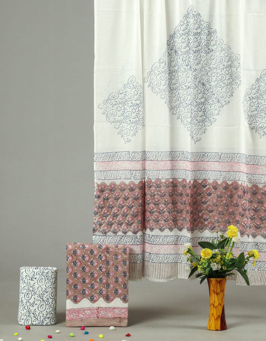 Exclusive Hand Block Cotton Suit With Cotton Dupatta(BFCOT03)