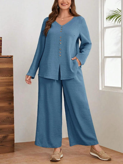 Blue Cotton Flex Kurta Plazo Set for Women | Comfortable Office Wear Co-Ord Set