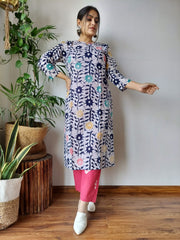 New Exclusive Hand  block printed Stitched Cotton  Kurtis with Pant