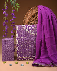PREMIUM GOTA PATTI COTTON SUIT SET WITH CHIFFON DUPATTA(BSCOTGC61)