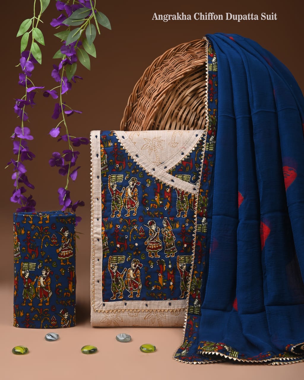 PREMIUM GOTA PATTI COTTON SUIT SET WITH CHIFFON DUPATTA(BSCOTGC25)