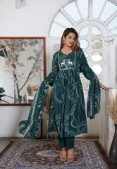 *New lounch *

*White Love.......*

*This A-line pant set is perfect for the summer season with its vibrant floral print and confident  , the included matching dupatta completes the look and adds an extra touch of style.*