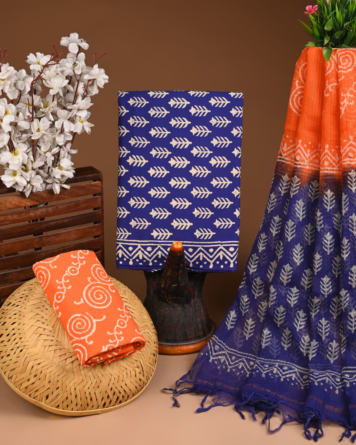 Premium Sanganeri Printed Cotton Suit With Kota Doria Dupatta