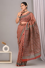 New Designer Hand Block Print Chanderi Silk Saree(BFCS20)